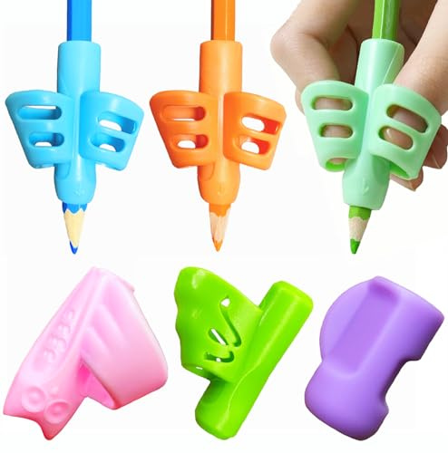 UWinsic 8x Schreibhilfe für Stift Kinder Handschrift Bleistift Griffe für Kinder Ergonomische Bleistift Halter Stift Grip Kind Haltungskorrektur Werkzeug für Links oder Rechts