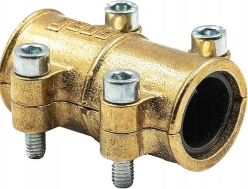 Gebo Rohrschelle Messing EPDM Dichtung 28 mm | EPDM-Dichtung, Kupfer- und Edelstahlrohr kompatibel, Leckabdichtung, Messing