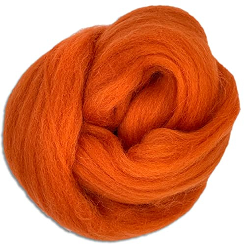 Wohnkult Wooliny 100 g Filzwolle Merinowolle Märchenwolle | 35 Farben zur Auswahl (36 | Orange)