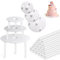 Vicloon Planches à Gâteaux,20pcs Ensemble de Supports à Gâteau 4 Couches 9/12/16 inch Plateaux de Séparation de Gâteau avec 20 Pièces Goujons à Gâteau pour Lempilage de Gâteaux à Plusieurs Niveaux