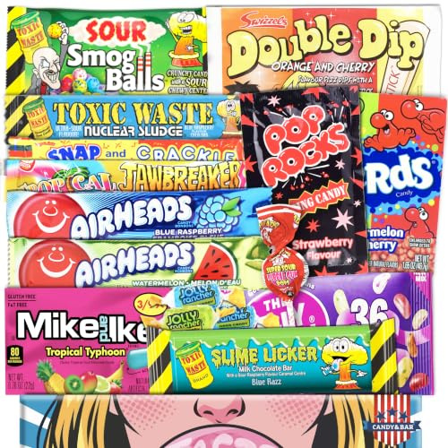 Crazy Sour Box - Import USA - Idée cadeau parfaite - Top ventes - Cadeau d'anniversaire de Pâques - Bonbons américains - Best Products.