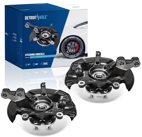 Detroit Axle - 2pc Front Steering Knuckles for 09-13 Toyota Corolla Matrix, 2 Steering Knuckles & Wheel Bearing Hubs Assembly 2009 2010 2011 2012 2013 Replacement