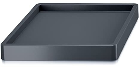 IMJ-Global Sottovaso Quadrato 29x29 Bordo per Trattenere l'Acqua con Ruote 360° Design Moderno Colore Nero in Plastica