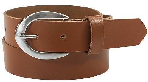 fashionchimp Basic Damengürtel aus 100% echtem Leder, glänzende Gürtel-Schließe, Breite ca. 2,8cm, Made In Germany (Chestnut-Althea, 125/BW110)