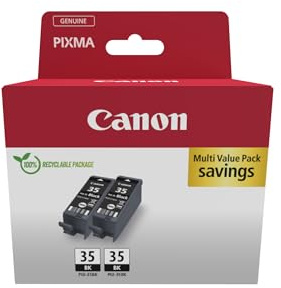 Canon PGI-35 äkta bläckpatroner, paket med 2 (svart) – kartong tvåpack