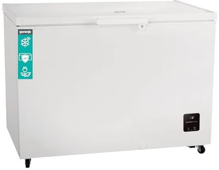 Gorenje FH30DAW Gefriertruhe mit Rollen, 111,4cm Breite, 297 Liter, Gefrierschutz unten -15℃, Elek, Kontrolle, Inverter, Sicherheitsschloss, FastFreeze, BxHxT: 111,4×84,7×63 cm, Weiß
