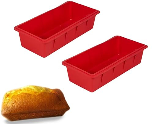 VIRSUS Stampi in Silicone Rettangolari per Plumcake RO005, di colore Rosso, Misura 25x13x6,5 cm, Formine Antiaderente per Dolci, Torta, Tiramisù, Tronchetto, Semifreddo (2)
