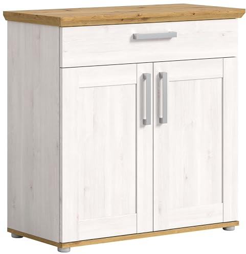 xonox.home - Schuhschrank Verona 95x92x39 cm in Sibiu Lärche und Artisan Eiche - Eingangsbereich Flurmöbel Garderobenschrank Dielenmöbel - erstklassige Qualität