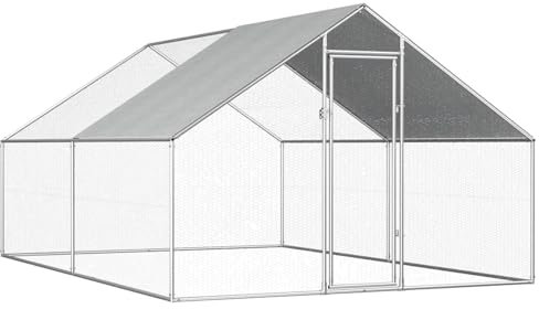 ARKEM Outdoor-Hühnerkäfig 2,75x4x1,92 m Verzinkter Stahl Freigehege HüHnerstall Kaufen