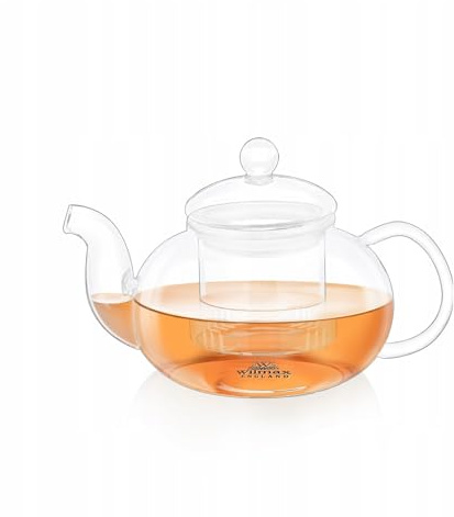 Wilmax | Teekanne Glas mit Siebeinsatz | 620 ML | Teapot | Teezubereiter für losen Tee | Glaskanne für Teeblumen | Kanne mit Deckel & Sieb aus Glas | Spülmaschinenfest | Tropffrei
