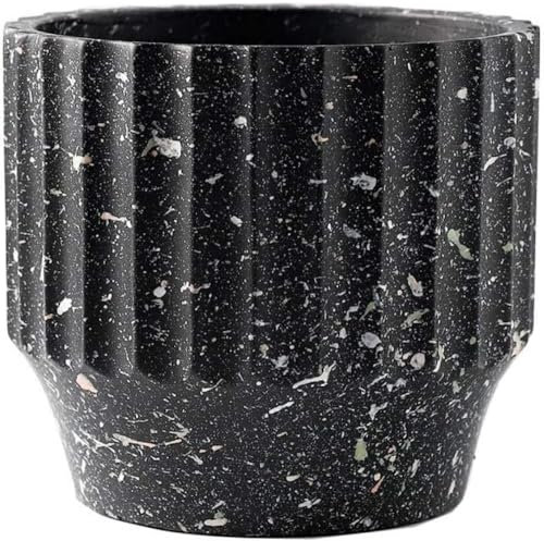 LWLYLCHBM Vaso per piante cactus in cemento dal design moderno per bonsai, piante grasse per piante grasse e cactus, facile da abbinare a vasi da fiori in cemento, nero, 12 x 11,5 cm
