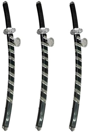 Bohue 3pcs Kids Ninja Sword Toy Ninja Sword Weapons Toy Plastic Toy Ninja Costume Accessories for Halloween Party Supplies