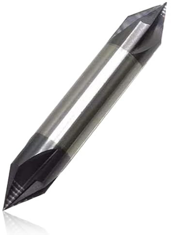 Lzcdelyxiao 1/2 Carbide Chamfer Mill, 60 Degree, 1/2 Chamfer Mill, Double End, 4 Flute, Solid Carbide End Mill, 1/2 Cutting Diameter, 3 Overall Length, AlTiN Coated, for Medium Hardness Materials