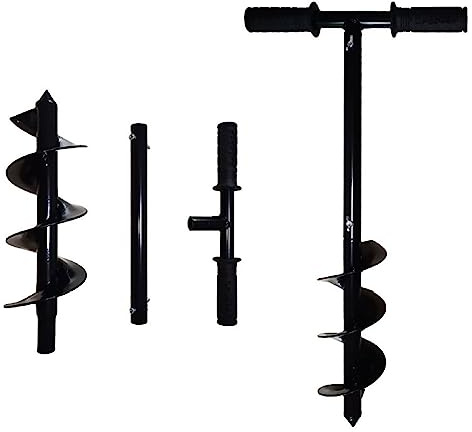 Earth Auger Drill Bit with Handle DIY Tools Handheld Manual Digger Post Hole Drill Bit Spiral Garden Ground Auger 1Pcs