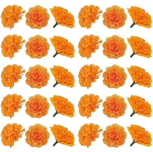 30 Stück Künstliche Ringelblumen-blütenköpfe, Künstliche Nelken Aus Seide Für Selbstgemachte Blumenkränze, Girlanden, Blumensträuße, Dekoration, Zuhause, Hochzeit, Diwali