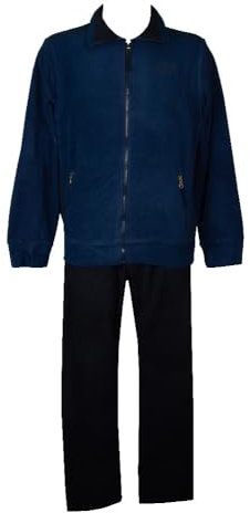 Campagnolo Tuta uomo DYNAMIC F.LLI completo tempo libero invernale pile aperta con zip e tasche articolo 8Z77483, 155W Cobalto - navy, XXL