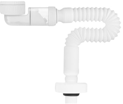 Esoes 1/4 Zoll Siphon für Waschbecken Transparent Flexibler Siphon mit Geräteanschluss 100% Wasserdicht - Universal Syphon für Badezimmer