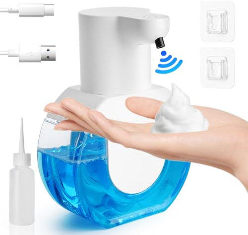 JOPHEK Seifenspender Automatisch, 430ML No Touch Schaumseifenspender Sensor, IPX5 Wasserdicht & 4 Stufig Verstellbarer Soap Dispenser mit USB Wiederaufladbar, Schaumseifenspender für Toilette, Küche