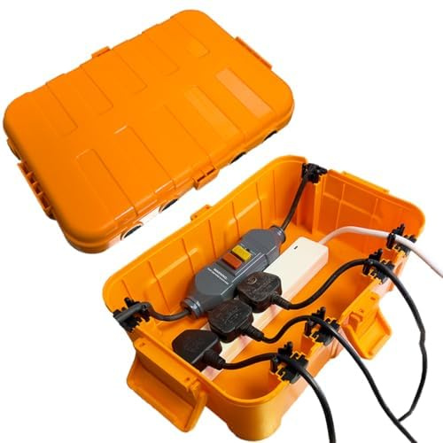 Weatherproof IP54 Connection Box – Outdoor & Indoor Cable Management for Lighting & Christmas Displays – Wall Mountable & Portable with 5 Plug Capacity