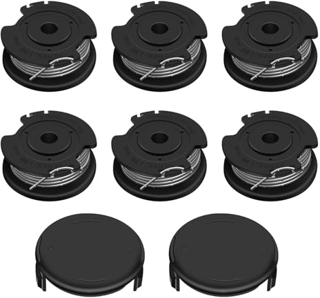 Rasentrimmer Spule Ø1.65mm F016800569/F016800385 Kompatibel mit Bosch Rasentrimmer Enthalten 6 Stück Rasentrimmer Spule ，2 Spulenabdeckungen