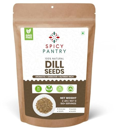 SPICY PANTRY Dill Seeds 2 lbs – Whole, Aromatic Spice for Pickling, salad dressings, soups, stews, breads, European & Scandinavian cuisines– Sweet Anise Flavor, Ideal for Dressings & Traditional Recipes