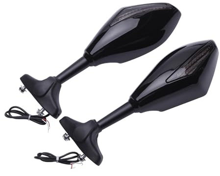 NPNGLCKCVF Motorrad Seitenspiegel Für Cbr1000rr Cbr250r Cbr300r Cbr600rr Cbr500r Motorrad Rückspiegel Integrierte Blinker Seite Spiegel Motorradspiegel(Schwarz glänzend)