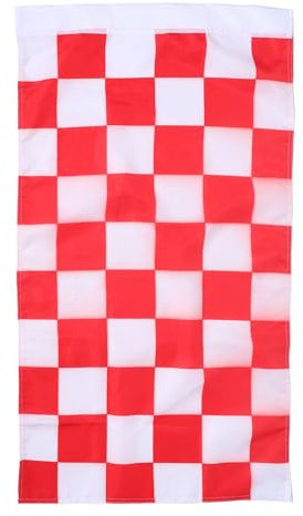 CAXUSD Drapeau à Carreaux Rouge Et Blanc Pour Course Automobile Extérieur Décoration De Jardin Cour Pelouse Patio