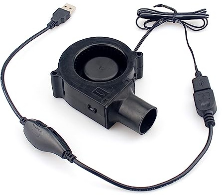 Mirweon Ventola 7530 5 V USB con regolatore di velocità, ventilatore compatto e silenzioso per barbecue e campeggio portatile