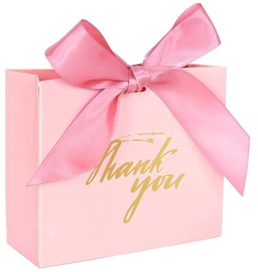 AMZBNEIDI Premium-Geschenkbox mit Magnetverschluss, Geschenkboxen 20er-Pack mit Band, Süßigkeiten, Schokolade for Hochzeit, Geburtstag, Party, Rosa und Weiß(Pink2)
