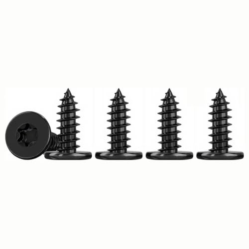 Drenky 50 Piezas M3x10mm Delgado Tornillo Negro Torx Autorroscante En Acero Inox A2 V2A Tornillos Roscachapas Autoperforantes de Cabeza Plana Para FijacióN En Madera Y Proyectos DIY