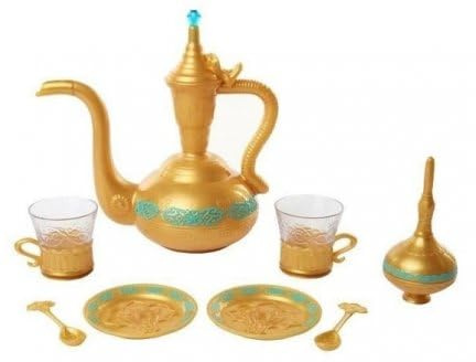 Dinette Service a The Aladdin et Jasmine 9 Pieces - Plastique - Set Jouet Fille avec Carte Animal - Accessoires Cuisine Enfant