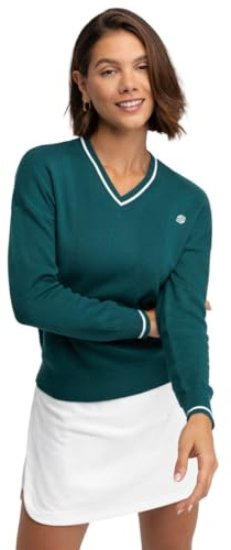 SIROKO Jersey Punto Golf Cuello de Pico Gimme Teal Verde