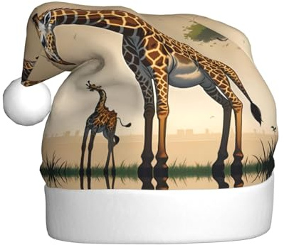 Adulto peluche cappello di Natale WHJSHOP madre e bambino giraffa modello morbido e confortevole per feste balli Halloween
