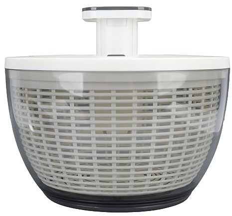 Professional Salad Spinner Extra Large Capacity Vegetable Dryer Fruit Washer with Built in Draining System for Fresh Salad Greens Lettuce Berries ABS Plastic 10.2 Inches 3 Piece