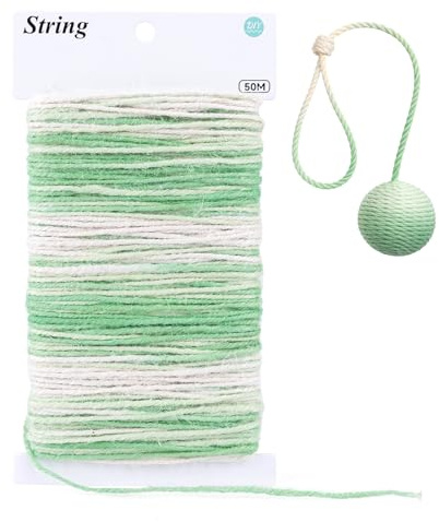 G2PLUS 2MM Gradient Colour Jute Twine, 50M Sage Green Natural Crafting String for DIY Art Crafting, Gift Wrapping, Wedding Decor, Floral Arrangement, Home Decoration, 3 Ply