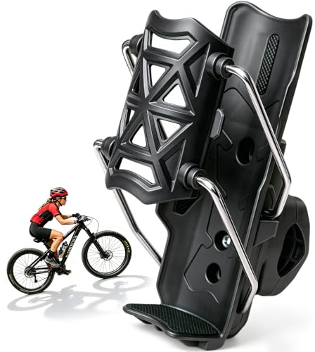 Getränkehalter Fahrrad Motorrad Universal, 360° Drehbar Flaschenhalter, Stoßfest & Stoßsicher, für E-Bike Roller ATV Boot, Einstellbarer Lenkerhalter (Schwarz)