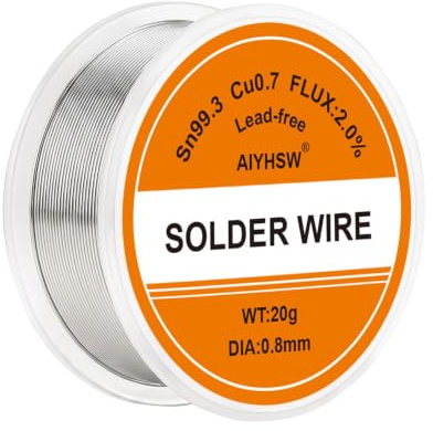 Soudure Etain 0.8 mm 20g,Étain de Soudure,Fil a Souder Sn99.3% Cu0.7% | Sans Plomb Avec Noyau de Colophane Pour Petits Fins Composant Électronique,Réparation de Composants Électroniques