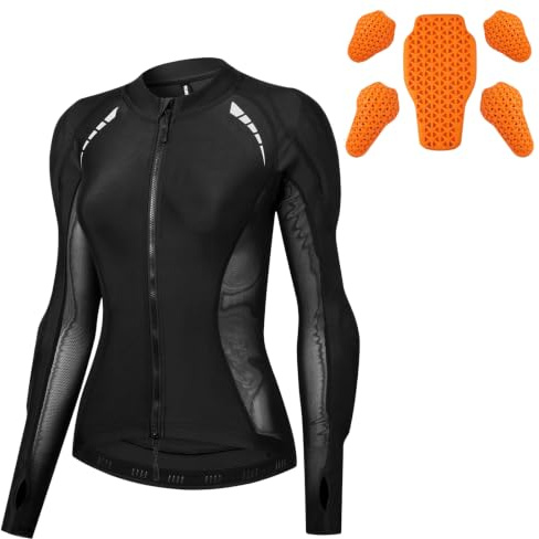 Rhipnide Chaqueta Moto Mujer de Malla con Protecciones CE, Cazadora Verano Transpirable Reflectante Equipo de Protección Motociclista Scooter Motocross Offroad Ropa Seguridad Carretera Deporte