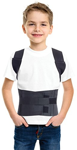 TOROS-GROUP Komfort Haltungskorrektur und Rückenstützgürtel, 100% Baumwollfutter, XXS, Taille/Belly 51 – 59 cm, Schwarz