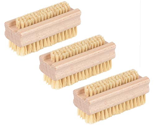 3er Set Nagelbürste Holz, Made in Germany, Handbürste, Handwaschbürste aus Holz und Naturborsten, Naturbürste, Fingerbürste, Handbürsten, Hand, Nagel, Nägel Bürste, Nagelbürsten