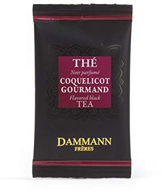Dammann Coquelicot Gourmand - Té negro con amapola, frutos rojos y galleta, 24 bolsitas - Dammann Frères