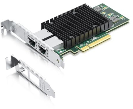 Tarjeta de red NIC PCI-E de 10 GB, puertos de cobre RJ45 duales, comparado con Intel X540-T2, con chip Intel X540-BT2, PCI Express X8, adaptador LAN Ethernet 10Gbase-T compatible con Windows