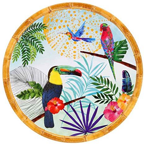 Les Jardins de la Comtesse - Kleiner flacher Dessertteller aus reinem Melamin - Tukanen aus Rio - Ø 23 cm - Multicolor - Tafelservice - Quasi-unzerbrechliches MelARTmine-Geschirr