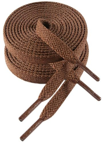 VSUDO 120 cm Lacci Scarpe Marroni Piatti da Ginnastica, Brown Shoelace for Sneakers, Larghi 8mm Stringhe Scarpe Sportive di Ricambio (1 Paio-Marrone-120cm)