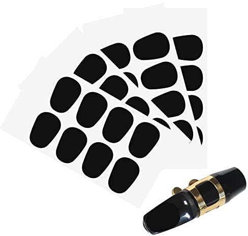 Pinsheng 32 Stück Bissgummi Klarinette, Saxophon Mundstück Patches Mundstückkissen Bissgummi Tenorsaxophon Altsaxophon Mundstück Schutz Bissplatte Klarinette 0,8 mm