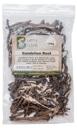 Bunny Bistro Mixed Dandelion Root 100g | Natural Chew Sticks for Rabbits, Guinea Pigs, and Chinchillas, Dental Chew Small Pets