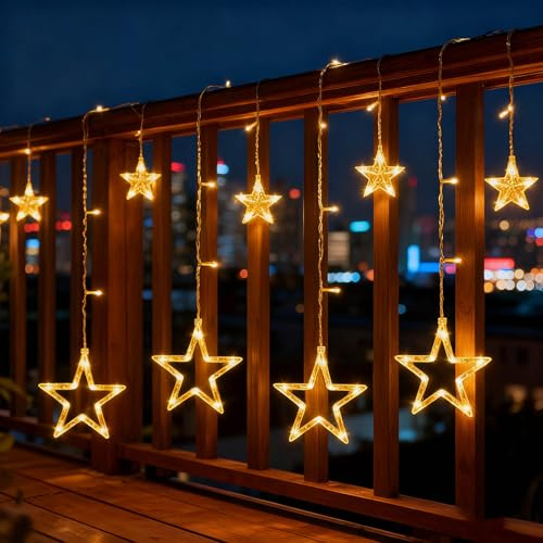 ACXIN 276 LEDs Lichterkette, LED Sterne Lichtervorhang, Weihnachten Lichternetz, 8 Leuchtmodi, ideal für Innen, Außen, Weihnachten, Partys, IP44 Wasserfest 6m