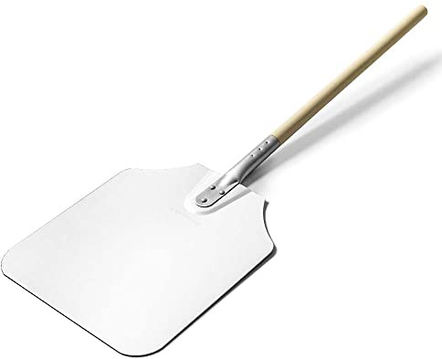 Pala per Pizza Professionale 30x26 cm in Alluminio, Spatola per Pizza con Manico in Legno 20 cm, per Forno Pane Focaccia, Pala per Pizza Da Casa, Alta Qualità