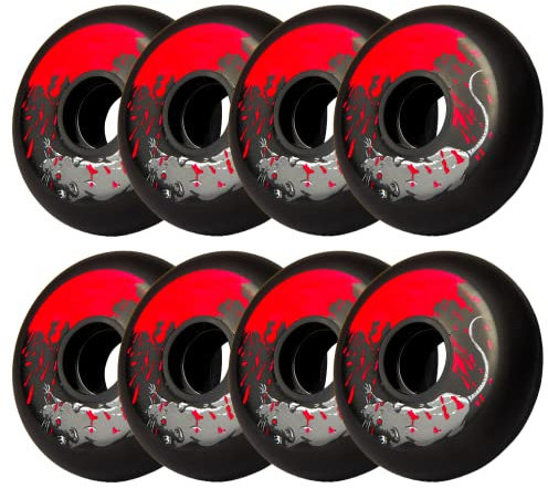 JHKJ Inline-Skate-Räder 72 mm/ 76 mm/ 80 mm Inline-Skate-Ersatzräder ohne Lager 8er-Pack Roller-Skating-Räder für Indoor-/Outdoor-Skating,Schwarz,76mm