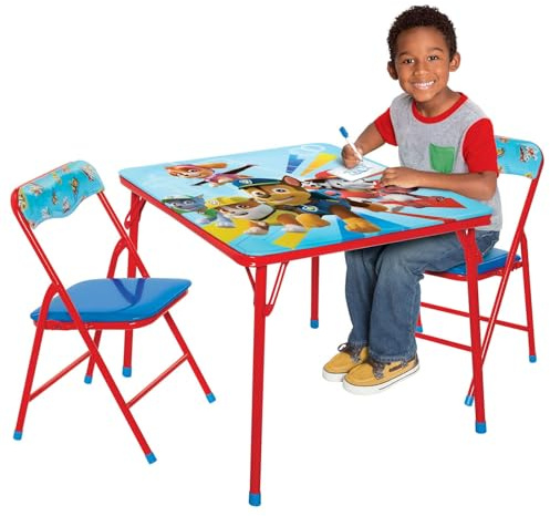 Paw Patrol Kids Table & Chairs Set for Kid and Toddler 36 Months Up to 7 Years, Includes: 1 Table (24 L x 24 W x 20 H), 2 Chairs (13 L x 13.5 W x 21 H) Weight Limit: 70 lb
